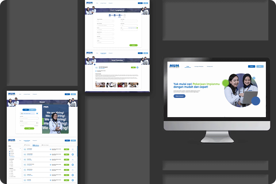 UI/UX Poster website MORE Madani Online Reqruitment PT MUM