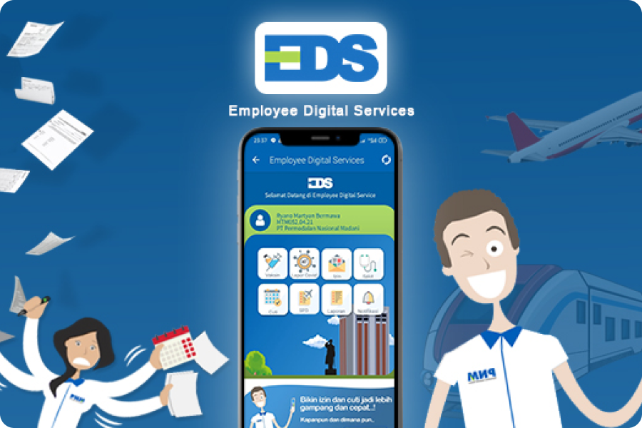 UI/UX Poster aplikasi PNMDigi EDS Employee Digital Services