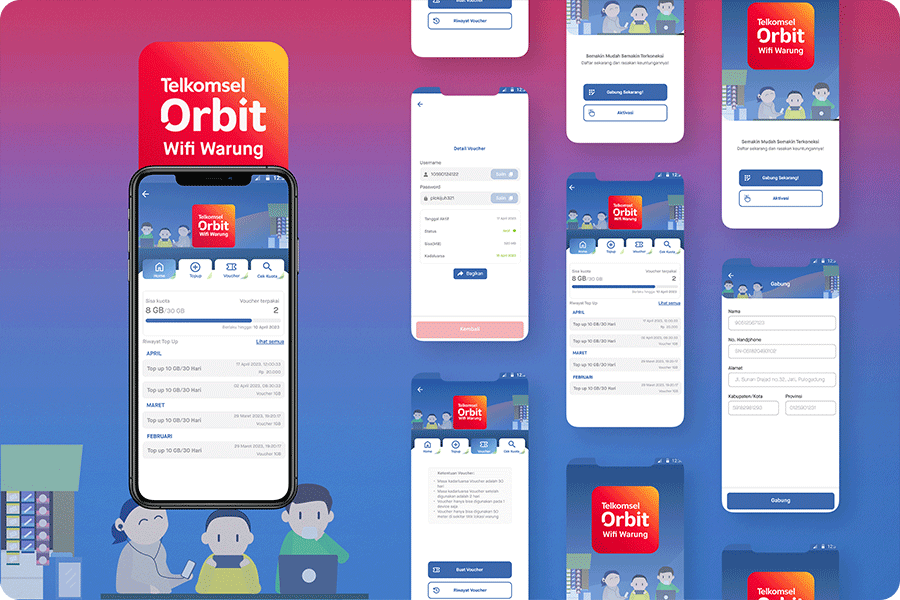UI/UX Poster orbit telkomsel untuk wifi warung nasabah PNM