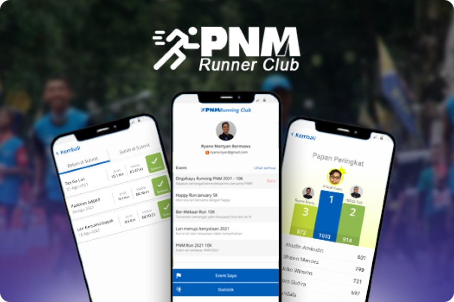 UI/UX Poster aplikasi runner club PNMDigi