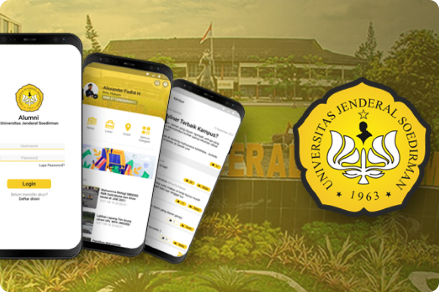 UI/UX Poster aplikasi alumni unsoed universitas soedirman