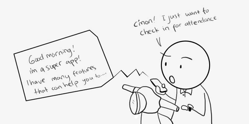 Stickman holding phone in a motorcycle